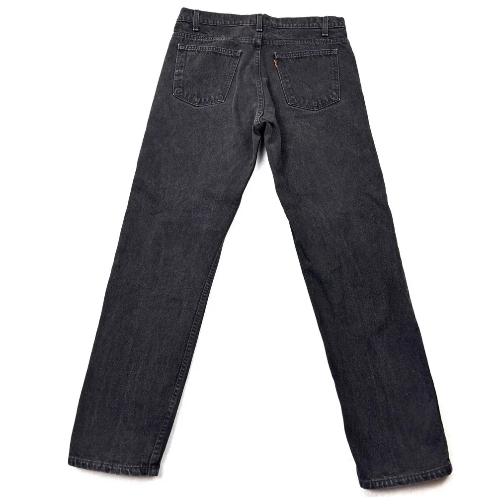Vintage Levis 505 Orange Tab Faded Black Straight Leg Jeans Mens 36x32 515 Stamp
